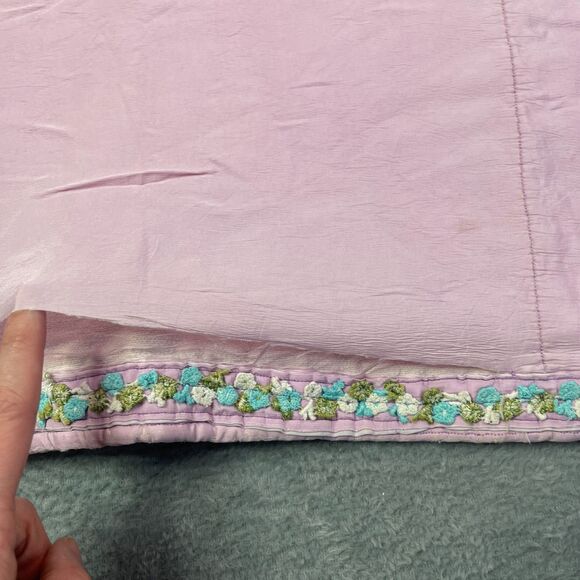 Vintage Baby Quilt Hand Embroidered Animals Pastel Crib Blanket Handmade 36x30 - Picture 12 of 16